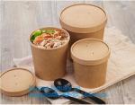 Eco Friendly Disposable takeaway food container Kraft Paper noodle bowls Hot
