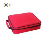 Red Hand Held Automated Electronic Defibrillator With Defibrillation Button