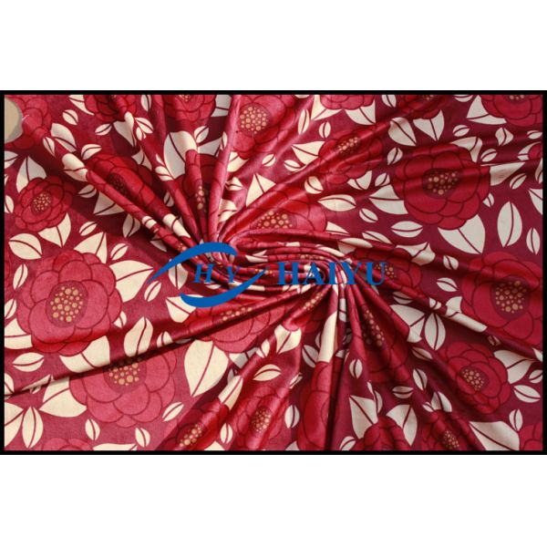 Printed Warp Knitted Velboa Fur Fabric 1.5m~2.2m Width 75D/144F Yarn Count