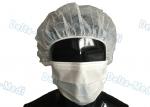 White Disposable Bouffant Surgical Caps Round / Flat Elastic High Air Permeabili