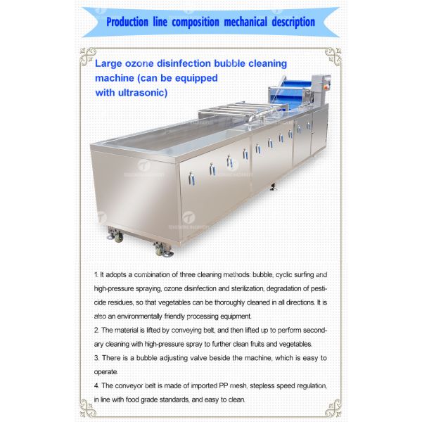 380V Fruit And Vegetable Processing Line Fully Automatic Cleaning Drying Grading