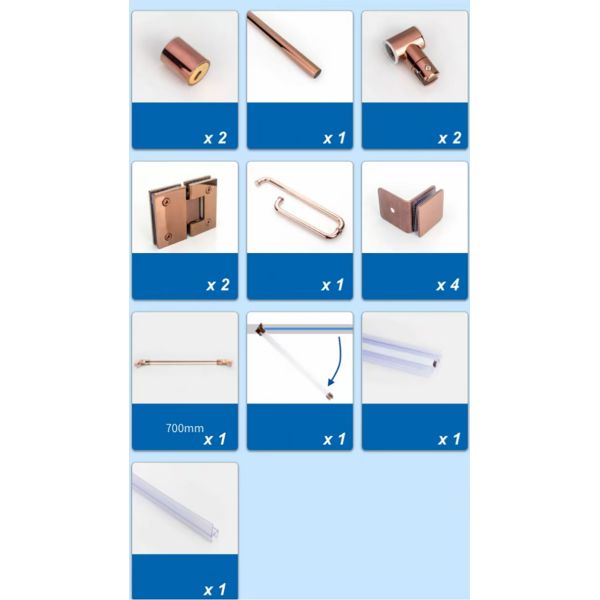 Shower Room Glass Door Round Pipe Hinge Easy Installation Adjustable