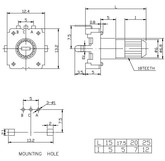 Encoder Switch,12mm 24 Pulse 12 Pulse Coding 360 ° Rotary Encoder,Incremental Encoder Switch,Coded Rotary Encoder