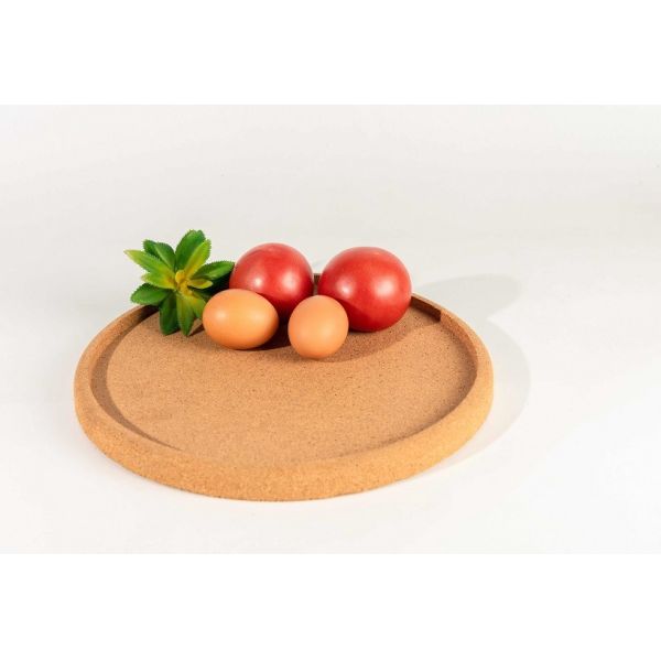 Factory Wholesale 11.75" Round Recycled Cork Tray for Fruit, Snacks or Coffee