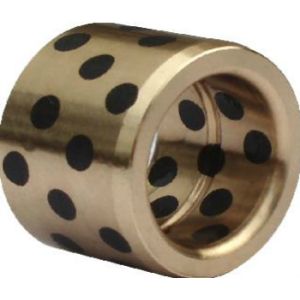Brass Plus Graphite Bushings , Yellow Black Self Lubricating Bearing