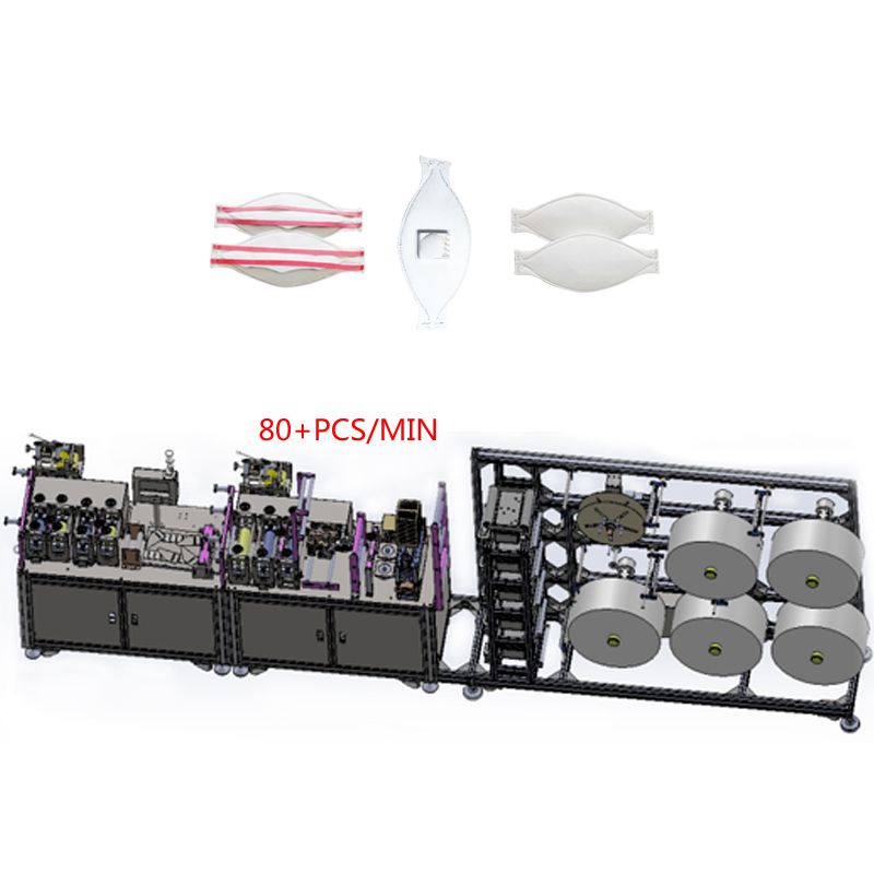 Full Automatic 220V 9KW 3D Fish Type Mask Machine 110-150pcs/Min