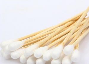 China Disposable 80 Pieces Cotton Tipped Swabs Single Head Wooden Stick on sale