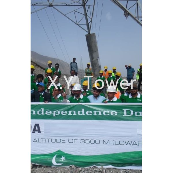 Galvanized High Tension 400kv Electric Transmission Line Steel Tower