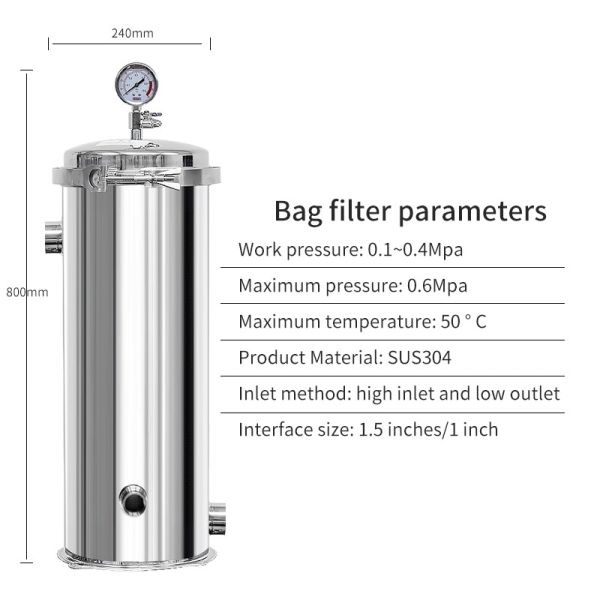 SS304 Industrial Bag Filter Water Treatment System Commercial