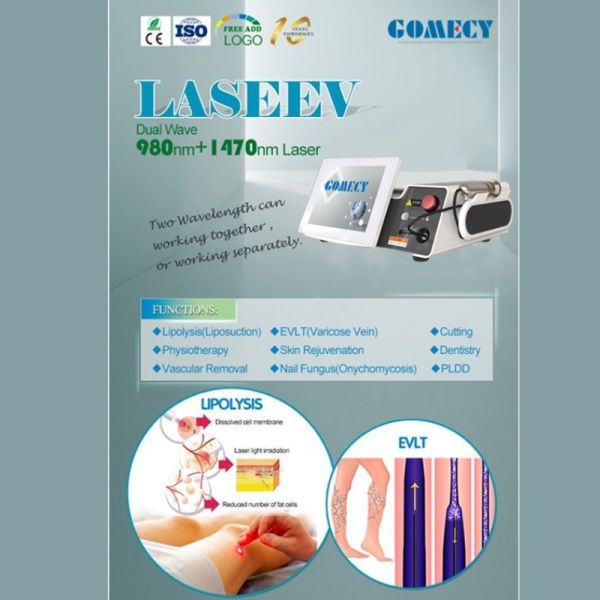 OEM ODM 1470 980 Diode Laser Spider Veins Endolaser Machine for EAR NOSE THROAT Vascular Lesions Therapy