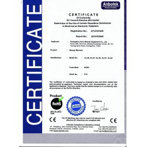 Guangzhou Auro Beauty Equipment Co., Ltd Certifications