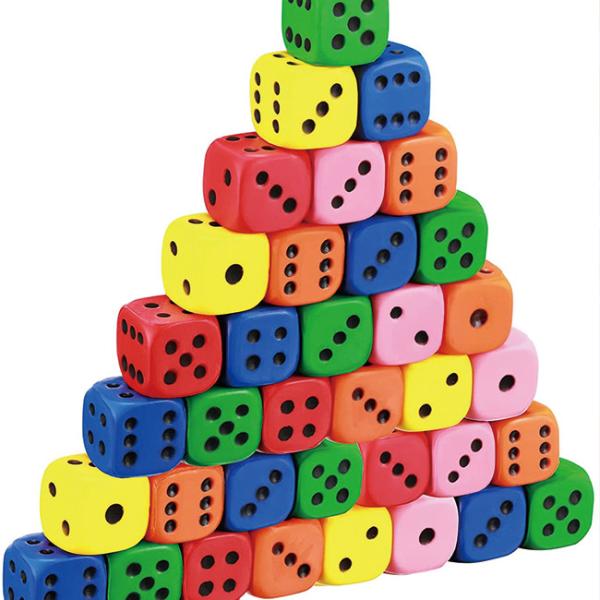 Quality Soft Foam Board Game Dice Assorted Colorful 2.5 Inch Foam Dice Cubes for sale