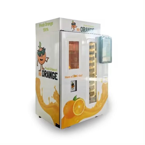 Quality Orange Juice Vending Machine With  12 Classic Design Coin Bill Online QR Code Bank Card Credit Card Payment System for sale