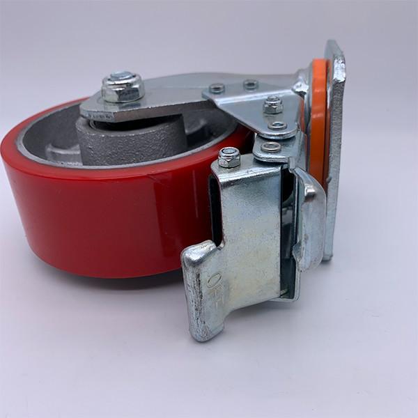 Quality 200 mm Lockable Swivel PU Heavy Caster Wheels for sale
