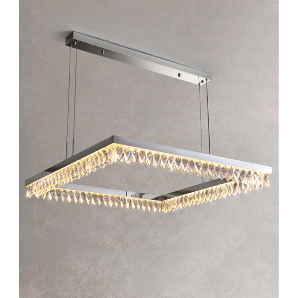 Led Silver Chandelier For Living Room Modern Creative Design crystal led ceiling light(WH-CY-214)