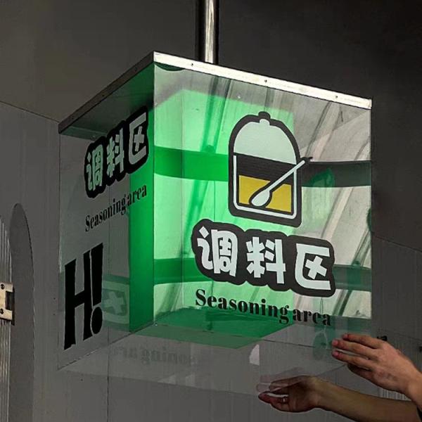 Quality Double layer transparent acrylic rotating light box 360 degree display billboard ask head sign custom for sale