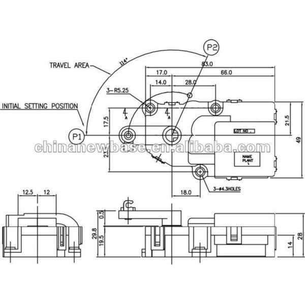 Bus Air Conditioner HVAC Air Heater Blend Door Actuator 83X50X28 ODM