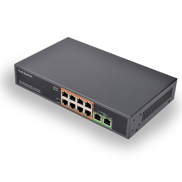 full metal case 4 ports 100Mbps IEEE 802.3af/a standard 65W power backplane bandwidth 1.2 Gbps uplink port POE switch