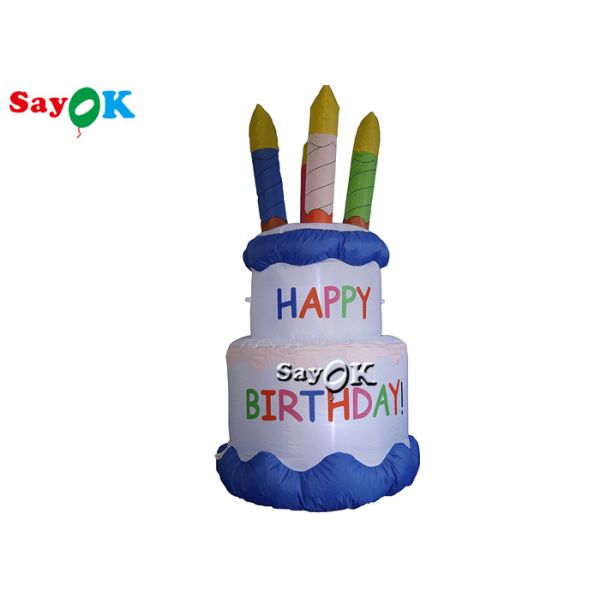 Backyard Party PVC Plastic Inflatable Birthday Cake For Decorations