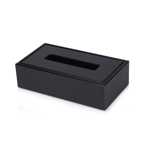 Quality Free sample 240*125*65mm black oblong hotel  tissue box cover for sale