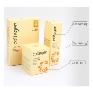 China Varnishing Gold Foil Paper CMYK Makeup Cosmetic Packaging Boxes wholesale