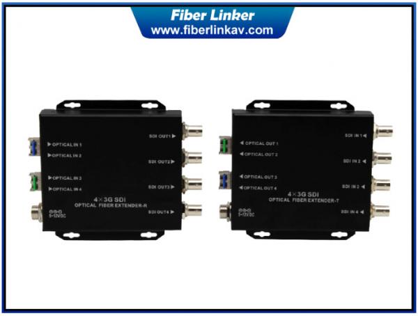 Quality 12G-SDI Fiber Optic Extender with 4X3G-SDI over 1 core fiber for sale