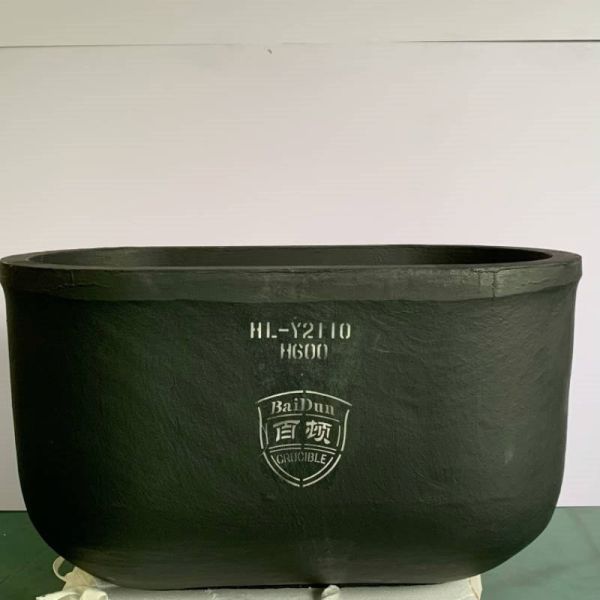 Metal Melting Oval Crucible Silicon Carbide Graphite High Thermal Conductivity