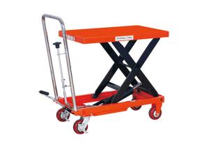China PT300C PT500C PTS350C PT100C Scissor Table Lift Hand Operated Scissor Lift Table Cart With Overload Bypass Valve on sale