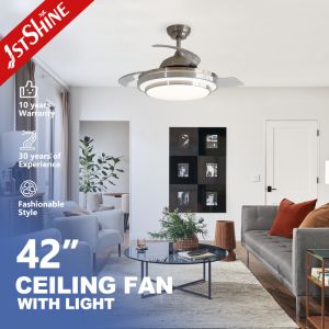 China 220 Volt Dimmable Retractable Ceiling Fan Light Remote Control wholesale