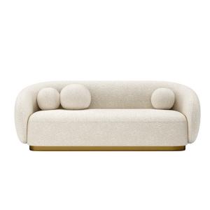 China 240cm×85cm Modern Fabric Sofa Set White Flannel Sponge Filling wholesale