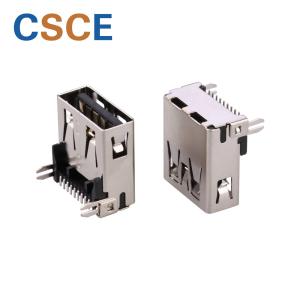 SMT Solder Mini USB Connector , Offset USB Solder Connector Bronze Contact Material