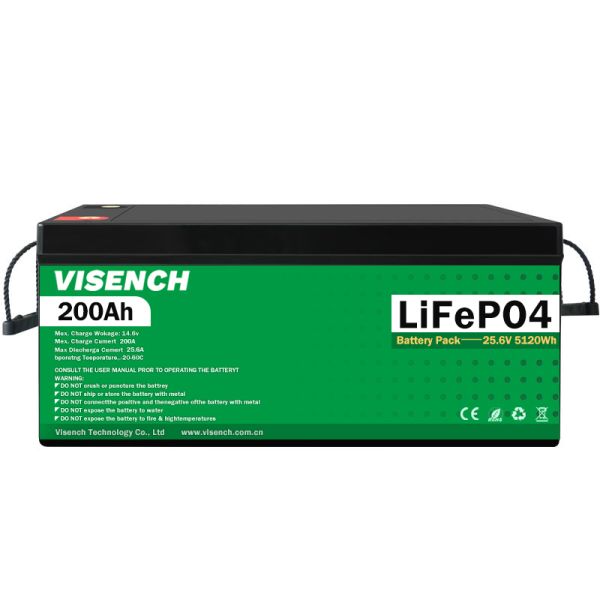 Visench Rechargeable Custom LiFePO4 Battery Pack 24V 200Ah 5120Wh 3000 Cycles