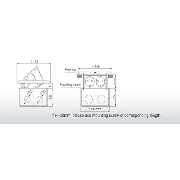 Conference Room Pop Up Power Socket With RJ45 Zinc Copper Alloy Bracket