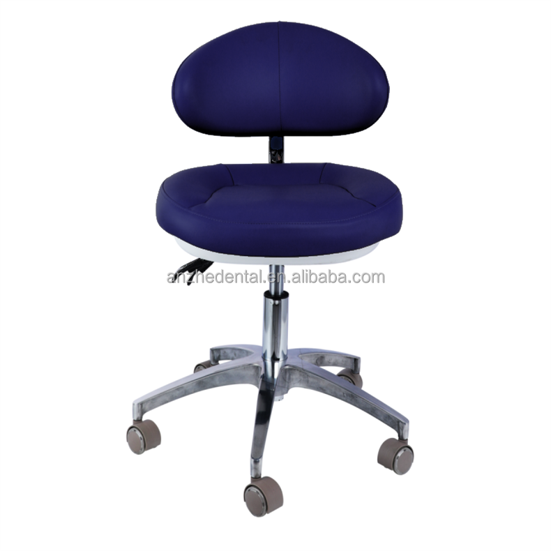 Swivel Lift Dentist Stool Micro Fiber Leather Seat Rotary Dental Clinic Chair Backrest Adjustable Dental Assistant Chair