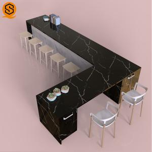 China Marble Acrylic Solid Surface Bar Counter L Shaped Flame Retardancy wholesale