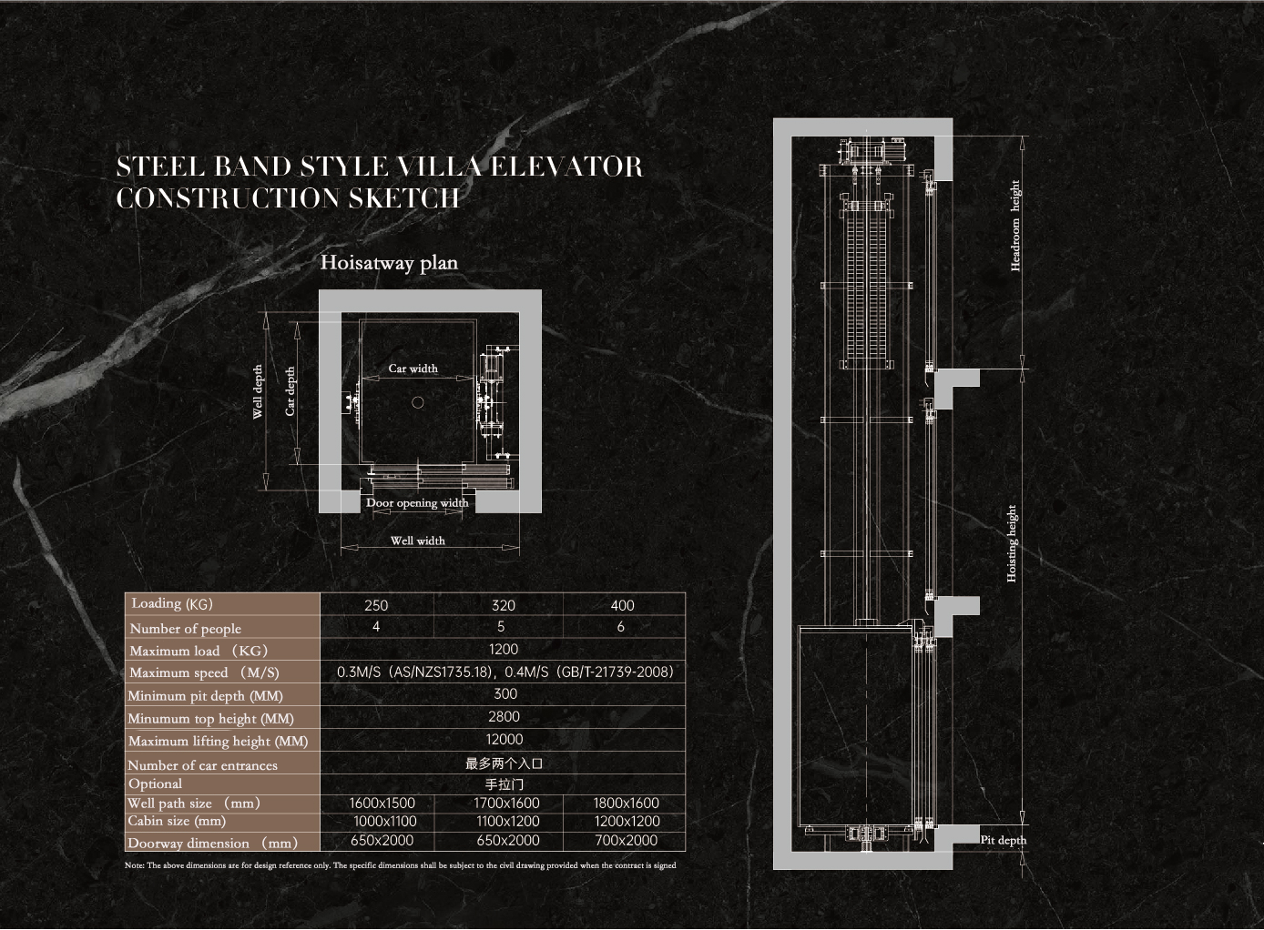 Small Traction Type Home Monarch Villa Lift Stainless Steel Private Building Elevator