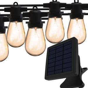 China 12 Sockets Outdoor Garden 27ft Solar Bulb String Lights wholesale