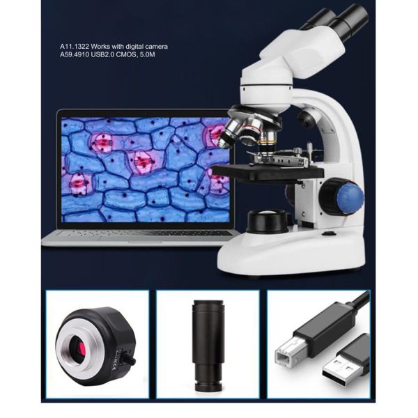400x Electron Optical Led Binocular Biological Microscope