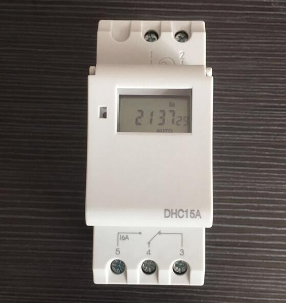 High quality DHC15 Weekly Programmable Digital Electronic Timer AHC15T 50Hz 24 Hour Digital Time Switch Din Rail Timer Switch