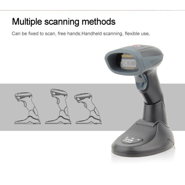 Wireless Bluetooth 1D 2D QR Code Barcode Scanner With Charging Base