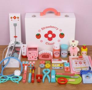 China Wooden Doctor Toy Suit Girls And Boys Simulated Home Stethoscope Needle Barrel Injection wholesale