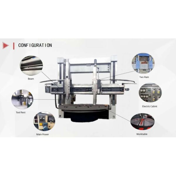 Double-Column Turret Vertical Lathe Machine Directly Supply Cast Iron Metal VTL
