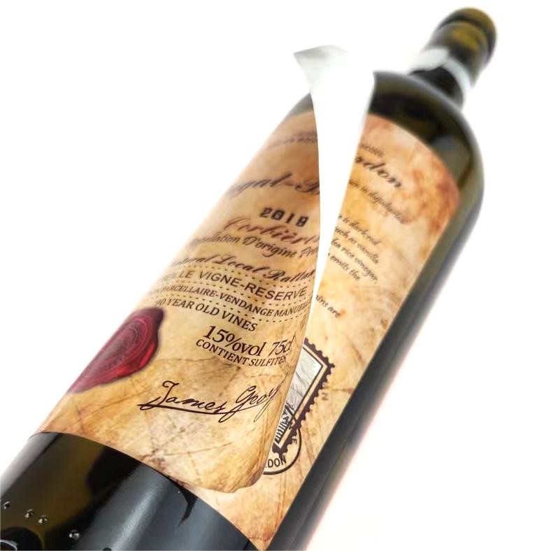 Double Layer Self Adhesive Labels Anti Counterfeit Wine Handcrafted Customised