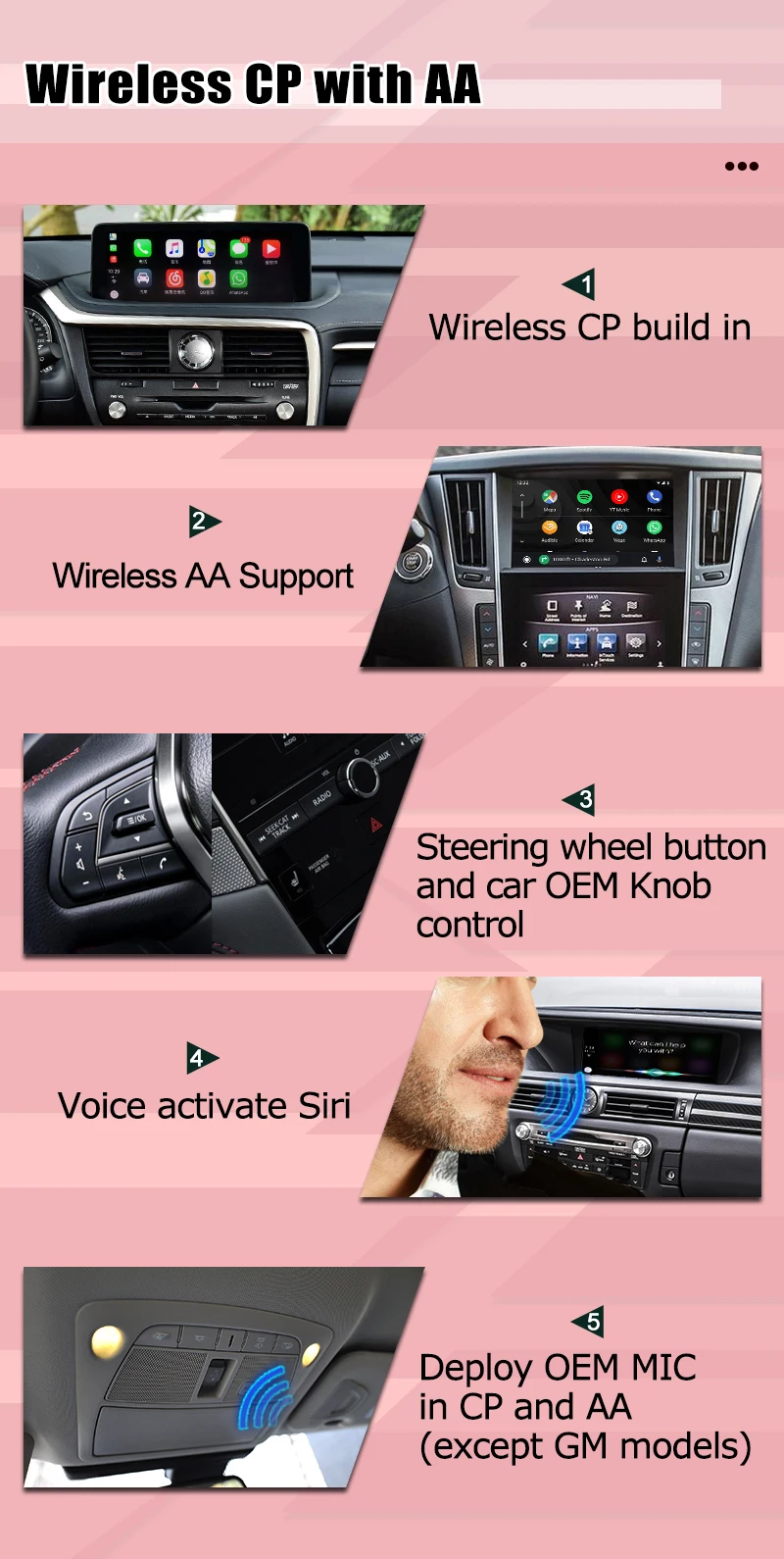 Qualcomm base Android 13 8+128GB Lexus NX300 NX300h NX200t Carplay video interface