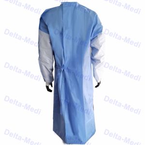 China Nonwoven SMS Patient Visitor Disposable Isolation Gowns For Labotatary Food Using on sale