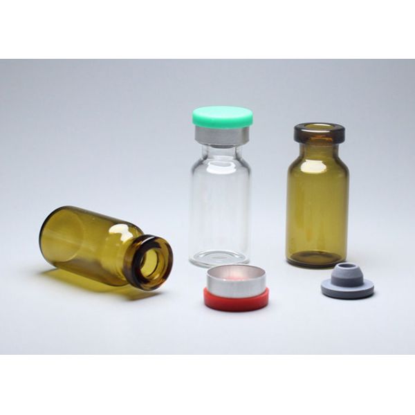 Amber color Small Glass Vials Packaging With Caps