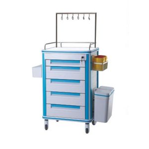 China ABS material medical dispensing cart blue with wheels movable wholesale