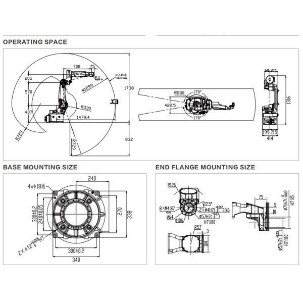 General Industrial Robot in handling operations sorting grinding polishing for metal parts photovoltaic ER15H-1400