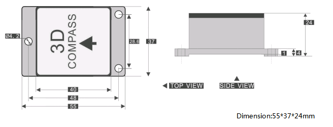 DCM250B MEMS NMEA0183 Protocol Electronic Compass Module MCU 3 Axis High Reliable