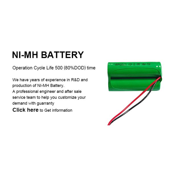 1700mah AA Nimh Rechargeable Battery Pack 3.6V Nimh Battery